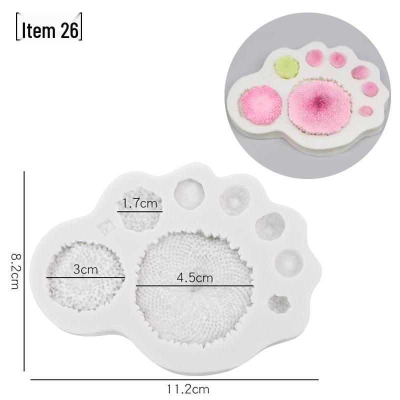 Blütenblatt Silikon Fondant Form Set - Lebensmittelqualität für Baum- und Blumenprägung.