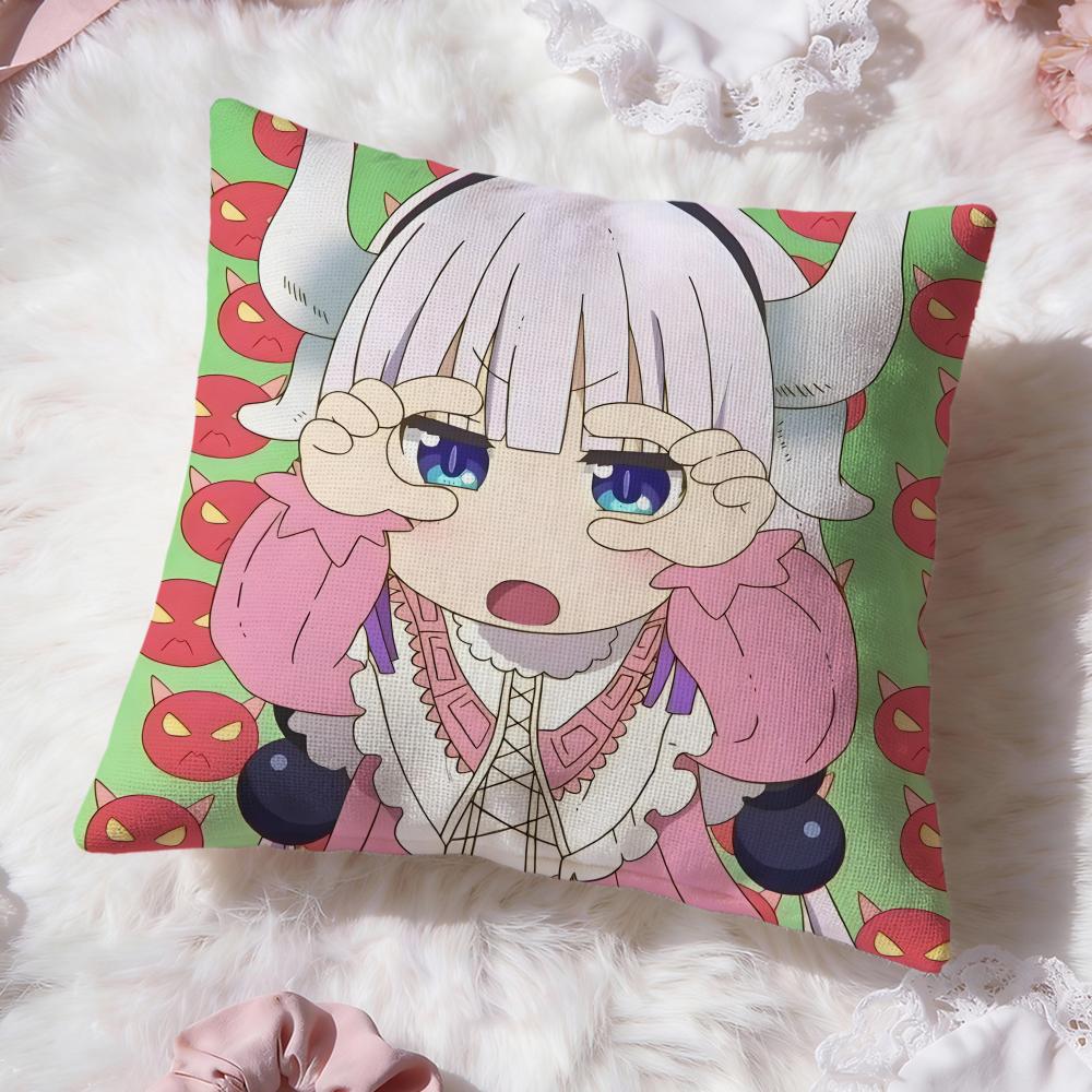 Miss Kobayashis Dragon MaidS Cushion Cover Premium Comfort Reversible Pillow Cove -Two In One Design for Any Room & Car Interior