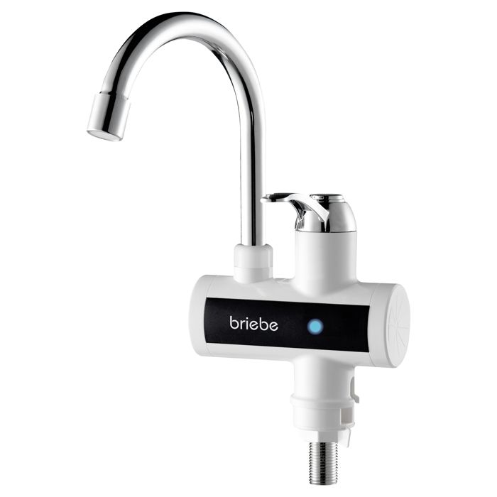 Robinet Chauffe-eau Instantané à Poser, Eau Chaude Immédiate pour Camping Briebe IH1200 3600W Blanc