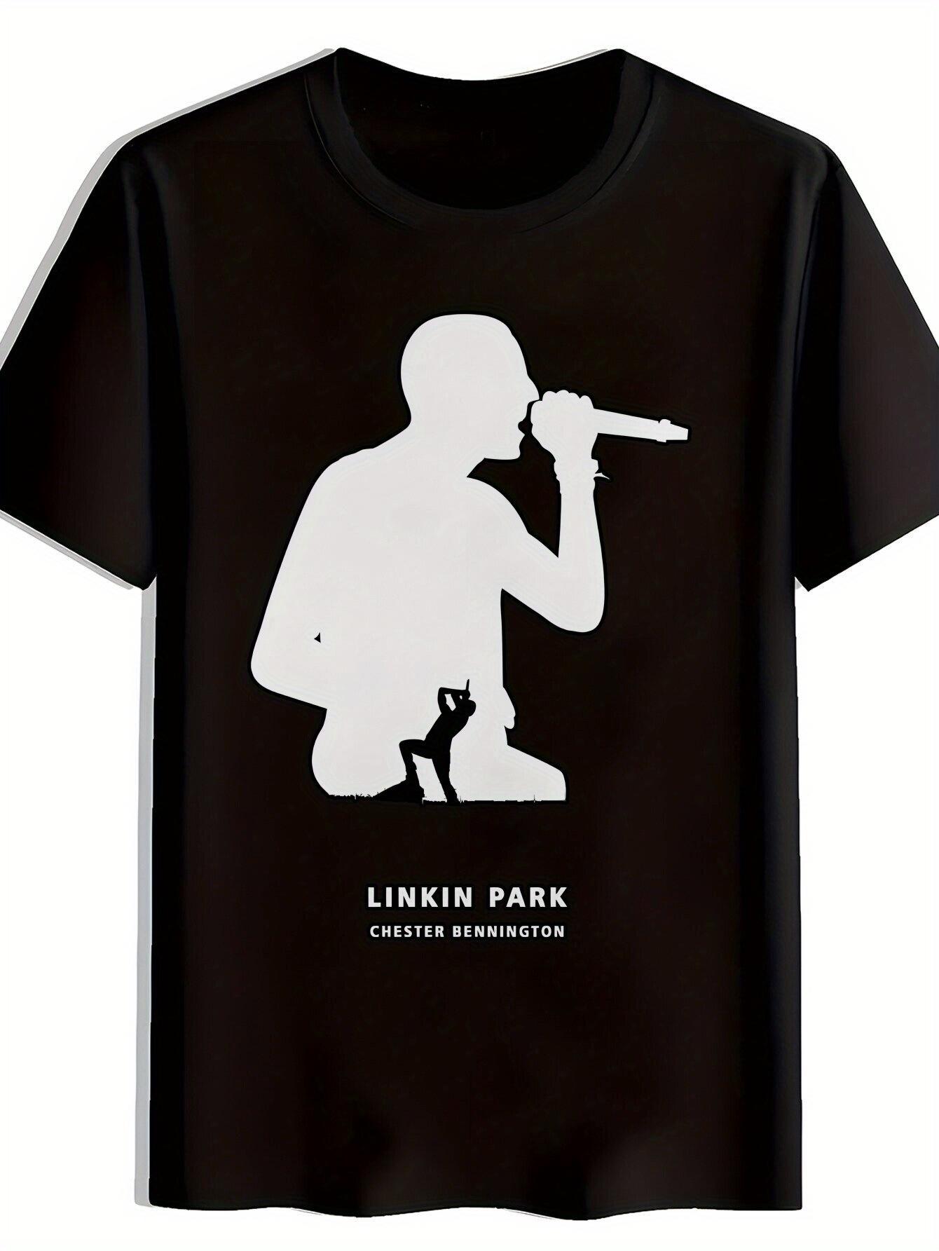 LINKIN PARK Rock Band Graphic T-shirt - Black Crew Neck Summer Tee S