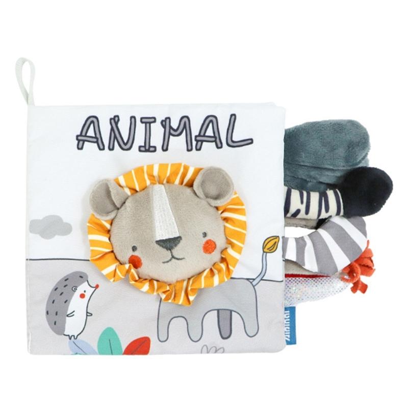 

Sensory Animal Tail Book Toddler Crinkle Book Brain Developmental Cognitive Fabric Book Toy Preschooler Teaching Book