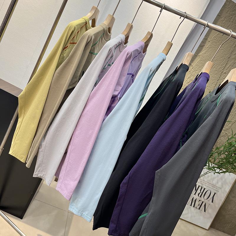 Unisex Autumn/Winter Patchwork Color Block Fleece Long Sleeve T-Shirt