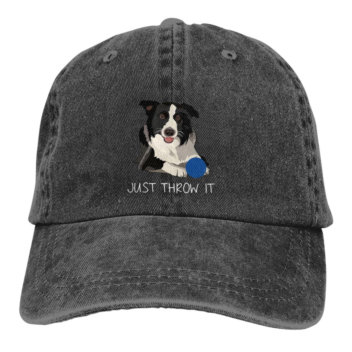 

Summer Cap Sun Visor Just Throw It Funny Border Collie Dog Hip Hop Caps Collie Dog Cowboy Hat Peaked Hats 21X30