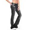 Casual Lady Jeans Mid Waist Plus Size Flare Design Denim Pants for Daily Wear