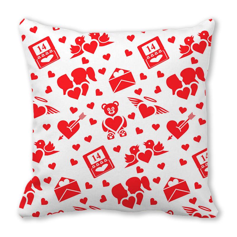 Home Decor Valentine Love Phrases Cushion Cover Decor Pattern Cushion Cover Suitable for Sofa Bedroom Car Pillow Cover