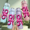 1PC Roll For Love Letter Print 750ml Color Plastic Sports Water Bottle Leakproof Flip Straw Lid Suitable for Sports Office Home Use