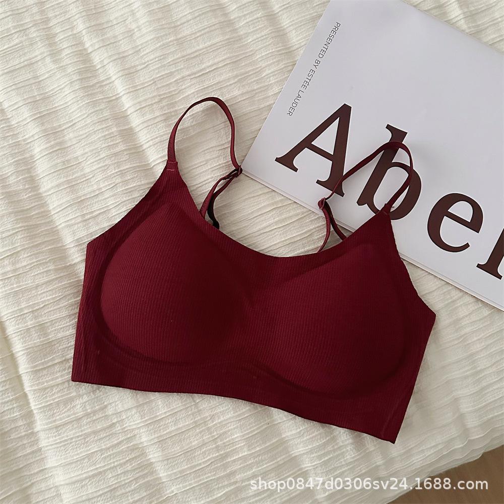 Traceless underwear women's small breasts gather, not empty cup to show chest, large vest type no size bra cover to keep warm