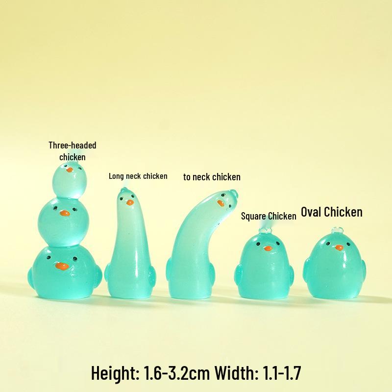 Illuminated DIY Resin Car Interior Decorations - Cartoon Chicken Ornaments