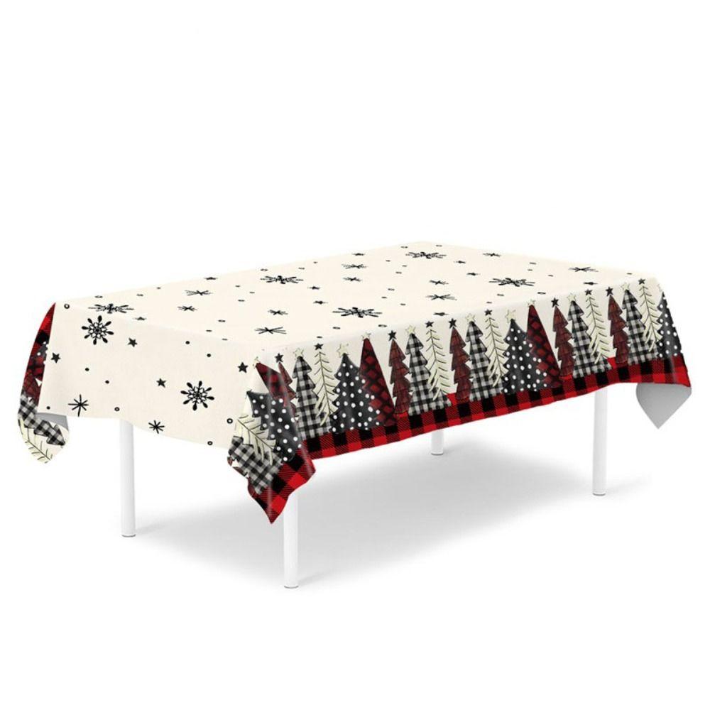 Plastic Christmas Tablecloth Santa Claus Elk Party Tablecloths Table Cover Christmas Decoration