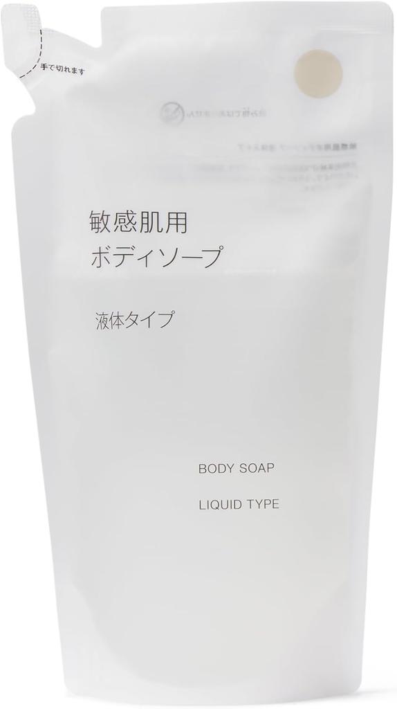 MUJI Body Soap for Sensitive Liquid Type 84935787 Skin, (Refill), 340mL,