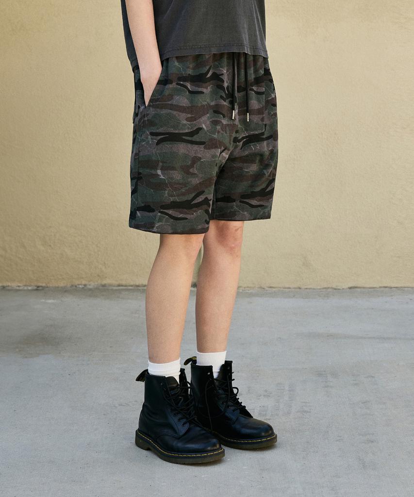 Peullukeu Camo Easy Elastic Shorts Grey Fsp359