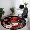 1pc Christmas Snowman Decor Chair Carpet for Office, Round Non Slip Durable Large Size Office Carpet, Suitable for Office