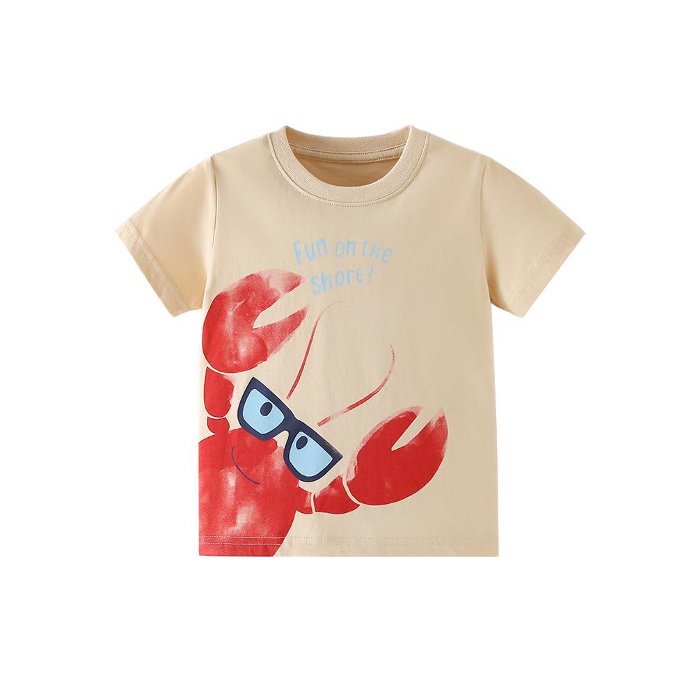 

26th Year Spring/Summer Boys Short-Sleeve Round Neck T-Shirt with Lobster Print 8Y (140cm)