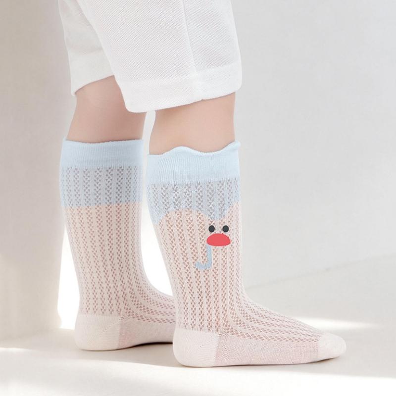 Baby Mesh Thin Socks Toddler Soft Skin-friendly Long Socks for Girls Kids Summer Breathable Cotton Stockings Girls Boys 0-5Y