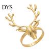 Formal Banquet Table Ornaments Christmas Deer Napkin Ring, Metal Elk Head Holder, Reusable Antler Rings Holiday Ring for Dining Decor Winter