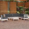 Day and Night - Day and Night Garden Furniture 8 Pieces with White Cushions Solid Pine Wood