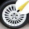 New Selling Car Wheel Brush Practical Black Plastic Handle Yellow Sponge Wheel Tire Rim Brush 1 Pc
