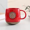 Peking University Bronze Medal Fish Scale Pattern Can Be Determined Copper Medal Coffee Cup Holiday Gift Water Cup Souvenir