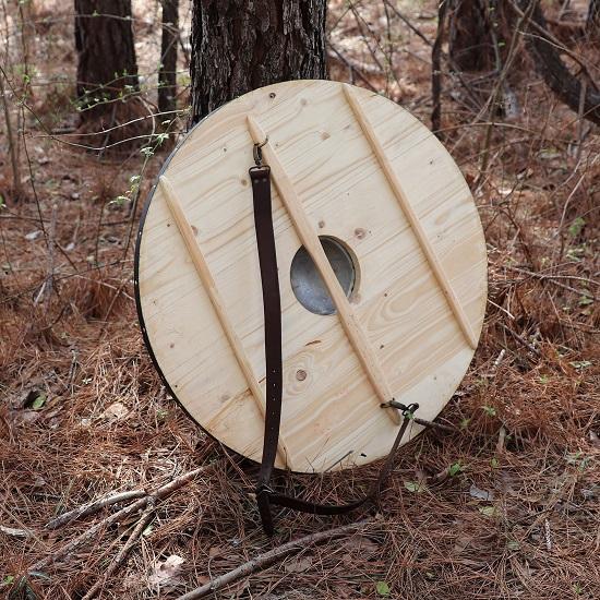 Fang of Ragnarok Wooden Fenrir Gokstad Shield – Handmade Functional Wolf Costume Reenactment Norse Viking Warrior Crest Shield