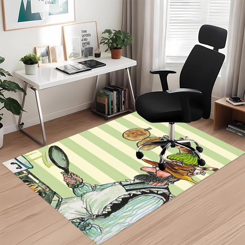 Pettson and Findus Printed Carpet, for Office Chair Living Room Bedroom Kitchen Room Decor Gifts.