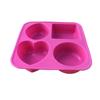New Creative 4 Cavity Soap Molds Round Oval Heart Square Shape Handmade Soap Cake Baking Mold Soap Making Tools Color Random