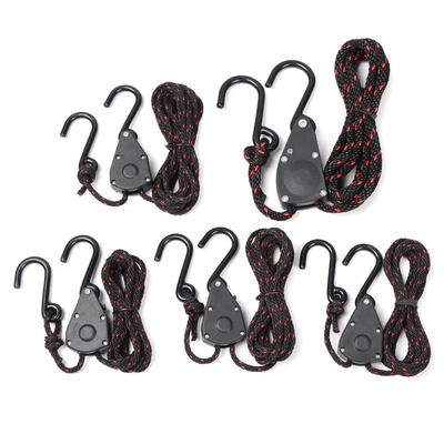 Camping Tool Lights Lifting Tensioner Fixed Buckle Pulley Adjustable Rope Fastener Ratchet Hangers