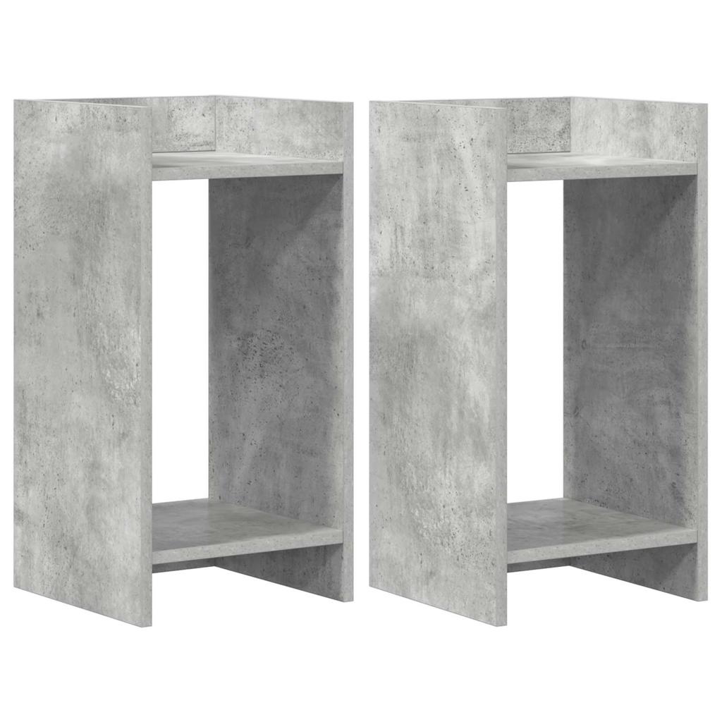 Plant Stand 2 pcs Concrete Grey 30 x 30 x 60 cm Engineered Wood
