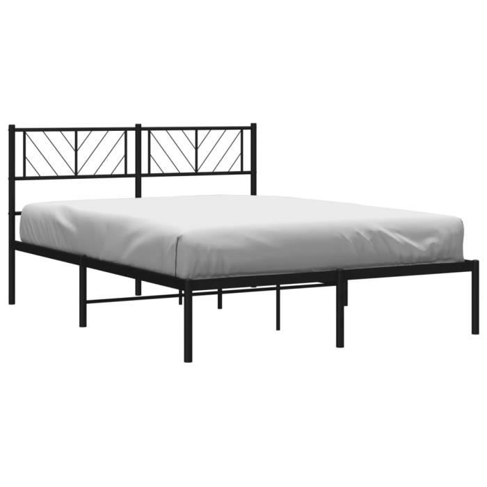 VidaXL Metal Bed Frame with Black Headboard 140x200 Cm 372180