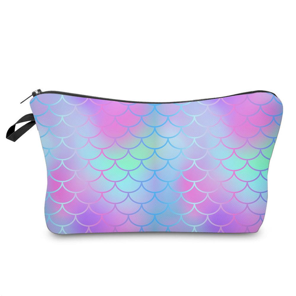 Multi Functional Portable Mermaid Scale Makeup Bag Large Capacity Pouch Wash