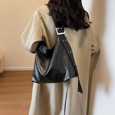 Γυναικείες τσάντες χειμερινής υφής μεγάλης χωρητικότητας Vintage μοντέρνες τσάντες ώμου για καθημερινές μονόχρωμες γυναικείες τσάντες