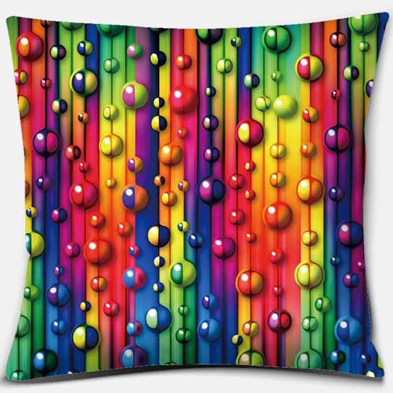 Rainbow Printing Square Pillowcase Home Decoration Car Sofa Cushion Cover