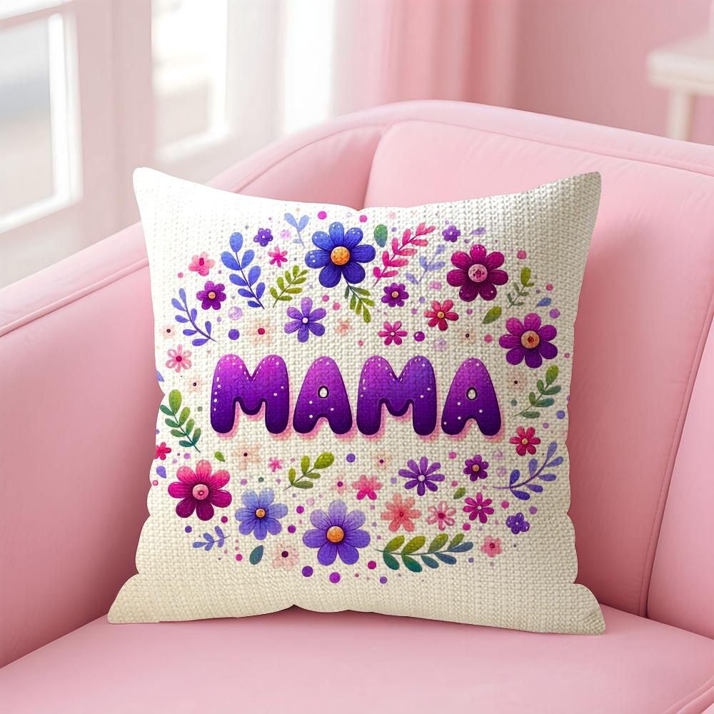 MaMa Cushion Cover Comfort Sofa Bed Silky Elegant Invisible Zipper Decorative Holiday Gifts