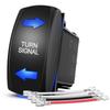 Nilight Turn Signal Switch Blue 4Pin ON-Off-ON Laser Etched SPDT Toggle Rocker Switches 12V 20A 24V 10A Jumper Wires for Cars RVs Campers Trailers