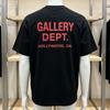Unisex's GALLERY DEPT T-shirt with Black and Yellow Print, California Hollywood Streetwear T-shirt Summer Casual Short Sleeved Top