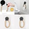 Black Matte Hanging Toilet Paper Rack With Rope For Bathroom And Living Room