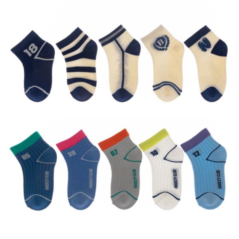 

5 пар детских носков, милые носки с буквенным принтом, удобные детские носки