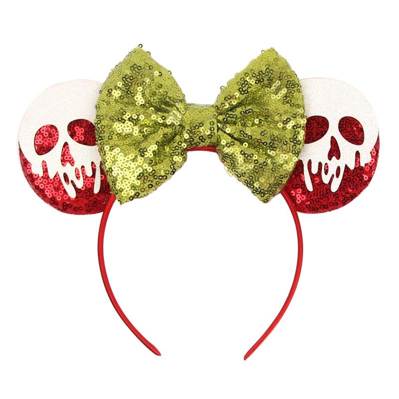 Halloween Mouse Ears Headband Sequins Bow Hairband For Women Featival Party DIY Hair Accessories Boutique