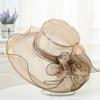 Summer European and American Flower Mesh Sun Hat Beach Sun Hat Women's Organza Top Hat