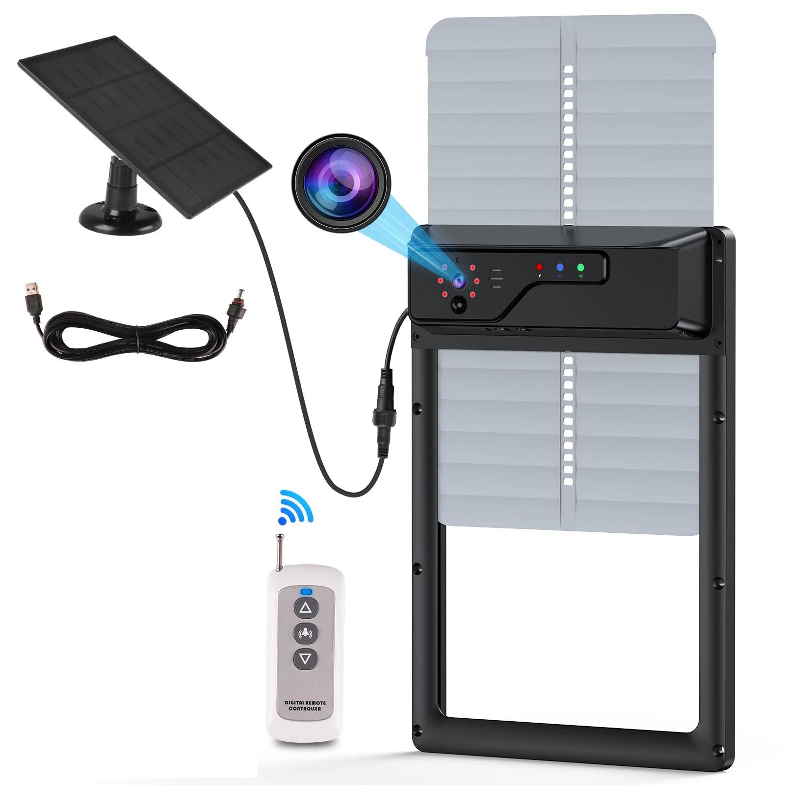 

Автоматическая дверь курятника с камерой, на батарейках, на солнечной энергии, управление через приложение, таймер, пульт дистанционного управления, WiFi-монитор, ЖК-экран большого размера, дверь курятника