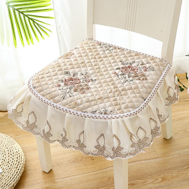 1pcs Fashion Household Anti-slip Stool Cushion Modern Simple Style Four Seasons Universal Lace Sitting Pad Living Room Decoration Dining Chair Mats