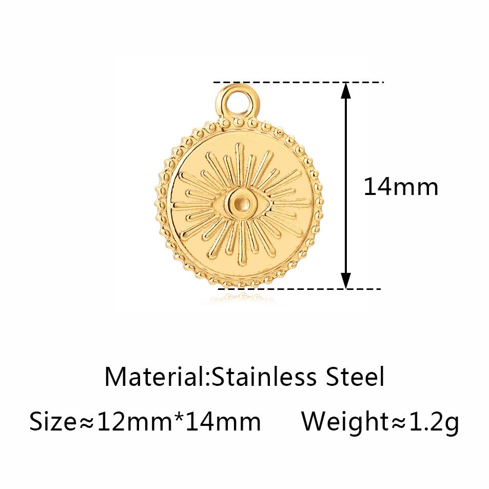 3 Stück Edelstahl Goldfarben Beschichtet Strassstein Blaues Böses Auge Anhänger Halskette Armband Ohrring DIY Schmuckherstellung Zubehör