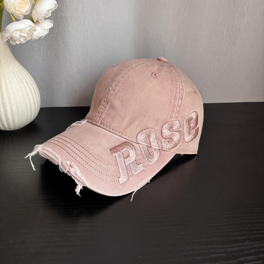 Vintage Style Pink Baseball Cap With Embroidered Letters For Casual Men Women