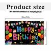 2D Plane 1 Piece Birthday Celebration Photo Backdrop Black Background Decoration for the Photo Booth Props