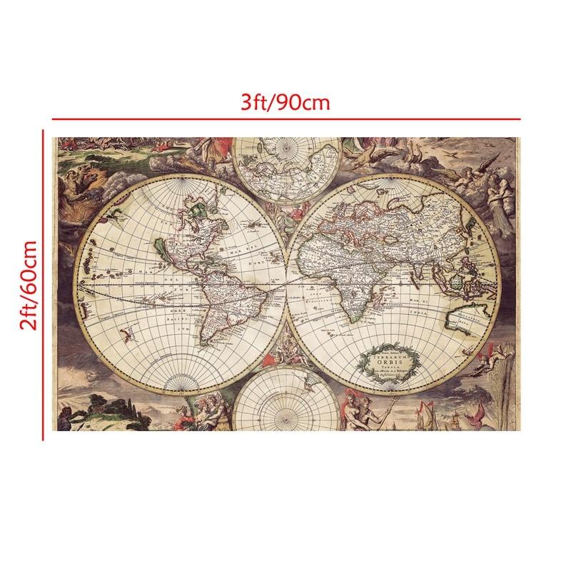 Vintage Deko Poster Karte auf Englisch Mittelalterliche Lateinische Kunst Malerei Wohnzimmer Arbeitszimmer Zubehör, Reise-/Bildungswerkzeug