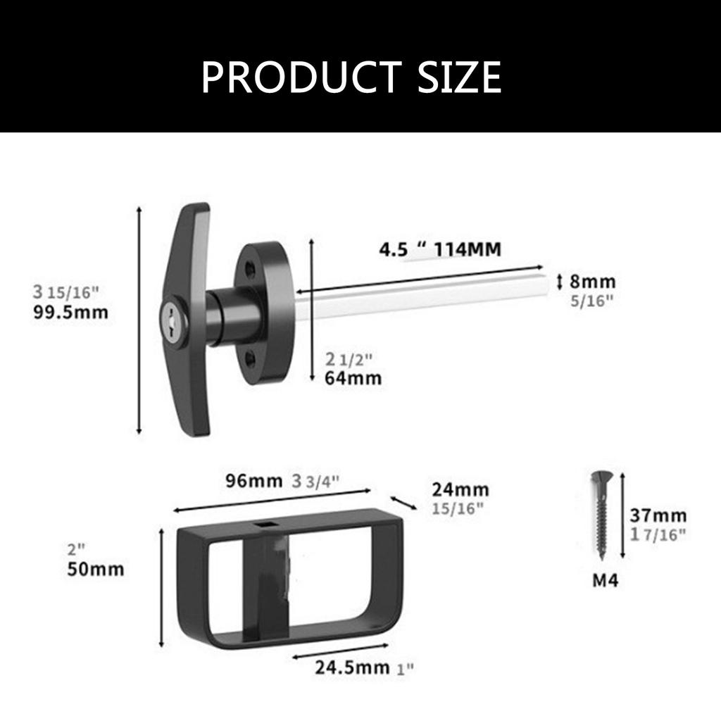Metal Shed Door Latch Lock with Extended Stem Outdoor Shed Lock with 99mm Handle Upgrades for Chicken Coops & Sheds