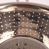 Stainless Steel Deep Colander Micro-perforated 2.5 Quart Metal Food Strainer with Green Silicone Handles for Draining Pasta Cleaning Food Like Fruit