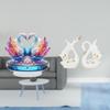 Acrylic Swan Sculpture Table Centerpiece And Elegant Couple Statues Smooth Ceramic Animal