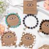 Glück Truthahn Teufelsauge Perlen Anhänger Armband Schwarz Lila Grün Farbe Naturstein Armbänder Yoga Energie Für Männer Frauen Zirkon