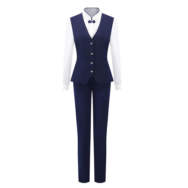 Trolman Women s Chinese Style Professional Uniform Set M