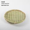 Set di cestini intrecciati in bambù fatti a mano: Setaccio, Contenitore, Piatto da Frutta, Vassoio per Snack, Design Rotondo da Setaccio in Stile Rustico